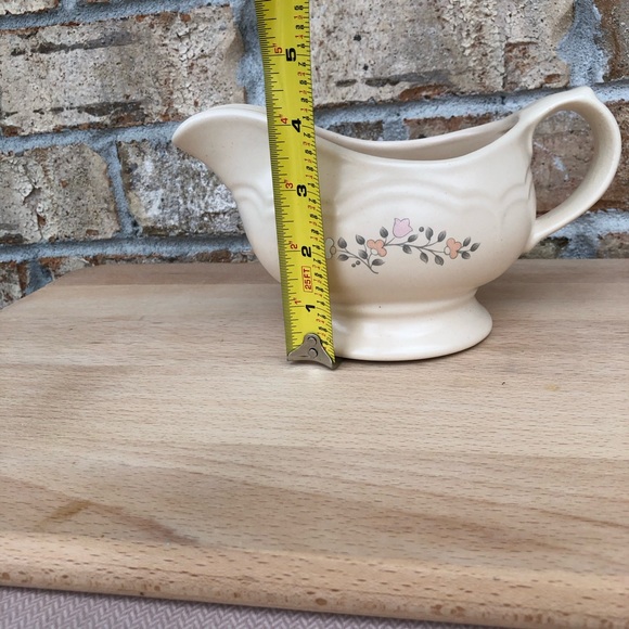 Pfaltzgraff Made Usa No 436 Vintage Pattern Floral Tan Ivory Gravy Boat Server - Picture 8 of 10